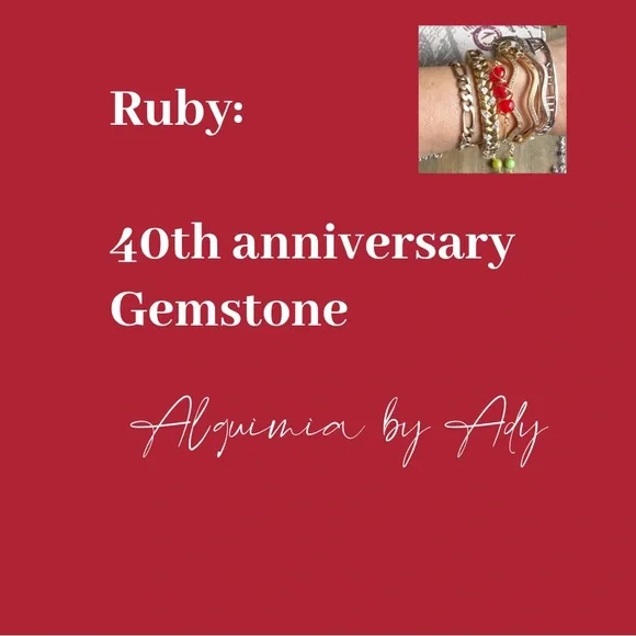 Untreated ruby handmade unique beaded pearl cherry vibes bracelet - Picture 6 of 8